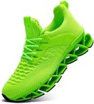 Women's Blade Running Shoes Ladies Fashion Sneakers Slip on Shoes Tennis Walking Athletic Shoes, Fluorescent/Green, 11