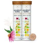 Wellbeing Nutrition Grandma's Kadha- Ayurvedic Kadha Tea | Ayush Kwath Immunity Booster with Echinacea, Tulsi, Amla, Turmeric, Ginger, Mulethi, Kalmegh, Adulsa (15 Effervescent Tablets) Pack of 2