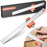 Carpenter Square Tool, Preciva Combination Square 12 Inch/300mm, 45 90 degrees Stainstainless Steel Angle Ruler Slider Ruler, Engineer Set Square Carpentry Measuring Tool for Woodworking, Marking