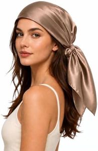 PoeticEHome Mulberry Silk Head Scarf for Women - 35x35 Inch Solid Color Sleeping Hair Wrap, 6A Grade Anti-Frizz Growth Bandana, Gift Ready