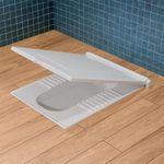 Taxan Indian Toilet Seat Cover for Square Commode (21 Inch Orissa Pan) | Hard Plastic PP | Non Soft Close Toilet Lid with Easy Installation Kit | Green Finish | 56 x 42 cm | 2 Year Warranty