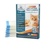 PetCellence XL Cat Litter Tray Liners 20 - Scratch Resistant with Drawstring for Extra Large Cat Tray Liners - 2mil Thick & Strong Cat Litter Bags - Size 97cm x 43cm