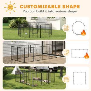 PawHut 12-Panel Dog Playpen, 60cm – Indoor/Outdoor Pet Fence