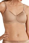 Amoena Women's Lara Satin Pocketed Seamless Wire Free Tshirt Bra, Nude, 44A