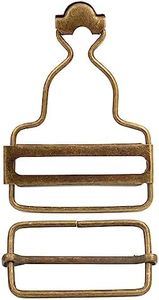 Amanaote 1.25" Inside Bottom Size Bronze Dungaree Suspender Buckle Slider with Rectangle Buckle Sliding Bar Pack of 6 Sets