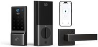 eufy Security Smart Lock C220 with Door Lever, Fingerprint Keyless Entry Door Lock, Built-in Wi-Fi, App Remote Control, Front Door Deadbolt, 8 Months Battery, Reliable Power, IP53 Waterproof