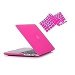 RUBAN Case for MacBook Pro 13 inch (A1502 & A1425 Models)2015 2014 2013 2012 , Plastic Hard Shell Case & Keyboard Cover for Old Version MacBook Pro Retina 13 Inch, Hot Pink