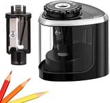 Pencil Sharpener Electric Pencil Sharpeners, Portable Pencil Sharpener Kids, Blade to Fast Sharpen, Suitable for No.2/Colored Pencils(6-8mm)/School Pencil Sharpener/Classroom/Office/Home (Black)