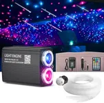 750 Starlight Headliner Kit for Car Home Star Ceiling Twinkle & Meteor 2-in-1 Light Engine 0.03in*9.8ft RGBW Fiber Optic Shooting Stars 16W Starlight (1300 Stars 32W Dual Color)