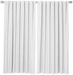 Amazon Basics Room Darkening Blackout Window Curtains with Back Tab Hanging Loops - 52" x 63", White