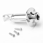 Chrome 3 Total Prongs Electric Guitar End Pin Stereo Input Output Jack Socket 6.35mm