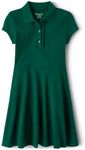 The Children's Place Girls' Short Sleeve Ruffle Polo Dress, Spruceshad, Medium