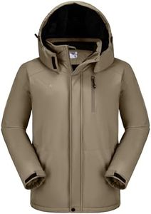 CAMELSPORTS Mens Winter Jacket Waterproof Warm Snow Ski Jackets Faux Fur Fleece Rain Coats with Removable Hood