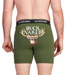 Little Blue House Men's Funny Boxer Briefs, Buck Naked, Medium