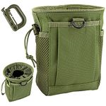 IronSeals Tactical Molle Drawstring Magazine Dump Pouch Ammo Pouch Utility Belt Hip Waist Bag with D-Ring for Outdoor Supplies