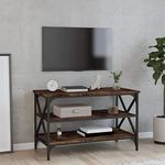 Rantry TV Cabinet Smoked Oak 80x40x50 cm Engineered Wood, Entertainment Centre Cabinet, TV Stand Hifi Cabinet Stereo Cabinet TV Unit Living Room Furniture Home Indoor Storage Chest 699