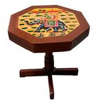 SAARTHI Rajasthani Dhola Maru Handmade Wooden Ethinic Antique Designer Folding Table for, Multicolour (1 15 Inch Elepahnt Table) 0.152630905457053