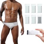 30 Packs Mens Cotton Disposable Underwear Panties Portable Briefs for Travel Fitness Hotel Spa Hospital Mid Waist (Gift Box-30packs,XXL)