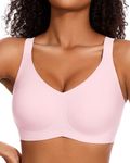 Gailife Womens Seamless Full Coverage Bra for Women Wireless Bras Push Up Bras with Soft Support Regular and Plus Size-Pink-L