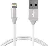 TalkWorks iPhone Charger Lightning Cable 4ft Short Strain Relief Heavy Duty Cord MFI Certified for Apple iPhone 12, 12 Pro/Max, 12 Mini, 11, 11 Pro/Max, XR, XS/Max, X, 8, 7, 6, 5, SE, iPad - White