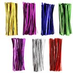 Mini Skater 4 Inch Metallic Twist Wire Ties Candy Lollipop Baking Clear Packaging Bags Bowknot Ties for Wedding Party Cake Wrapping Supplies (700 Pcs 7 Colors)