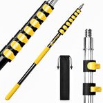 4.6-30ft Telescopic Extension Pole, Heavy-Duty Aluminum Paint Roller Extension Pole with Flip-Lock, Universal Thread, Multi-Purpose Extendable Pole for Professional & Commercial Use