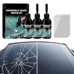 Windshield Crack Repair Kit, 2026 Upgrade Glass Scratch Remover, DIY Glass Cracked Repair Kits for Fix Auto Windscreen Glass Cracks/Scratch/Chips/Nicks/Half-Moon/Star-Shaped/Bulls-Eye (3Pcs)