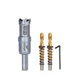 CENYB 3/4" (19mm) Tungsten Carbide Tipped Hole Saw with 2Pcs Titanium-Plated Pilot Drill Bits for Metal, Steel, Iron, Wood, Plastic