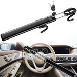 NiwNiw Car Steering Wheel Lock,Heavy Duty Vehicle Anti Theft Security Device,Adjustable Length Double Clamp Hook with 2 Keys Universal Fit for Sedan,Truck,Van and SUV