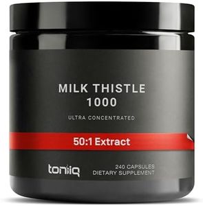 Toniiq Milk Thistle - Ultra High Potency 50:1 Extract with 80% Silymarin - Highly Concentrated - Third-Party Lab Tested - 240 Capsules