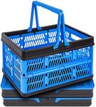 3 Packs 20Liter Collapsible Storage Crates With Handle Collapsible Plastic Shopping Basket,Stackable Multi-function Shelf Baskets Container, Hold up to 20 Lbs