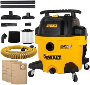 DEWALT 9 Gallon STEALTHSONIC Ultra Quiet Poly Shop Vacuum Wet/Dry, DXV09P-QTA Noise Reduction Vac for Shop, Heavy Duty Shop Vacuum