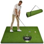 Golf Hitting Mats 5x4ft Premium Turf Mat Non-Slip Thick Golf Practice Mat with 2 Rubber Tees and Portable Strap, Golf Hitting Mat for Indoor/Outdoor (5x4ft-26mm)