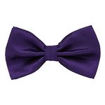 KRAWATTE Men's Microfiber Bow Tie (Purple)