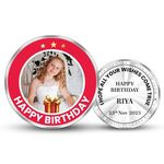 Silviya BIS Hallmarked "Express Your Love" Personalized 999 Pure Silver Round Shape Coin (20 Gram) - With Message Card - Romantic Birthday Gift for Her - Wife - Girlfriend - Mom - Sister - Friend