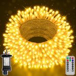 Ollny Christmas Tree Lights, 30m 300 LED Fairy Lights Mains Powered, Outdoor Waterproof String Light with Remote/Plug/Modes/Timer, Bright Warm White Lighting Outside Indoor Garden Xmas Decorations