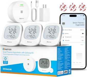 Heiman WiFi Temperature and Humidity Monitor, Mini 3 Pack with Gateway