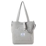 Makukke Corduroy Tote Bag, Women's Shoulder Purses for Office School Shopping