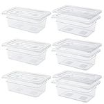 6 Pack 1/4 Size 4'' Deep Clear Food