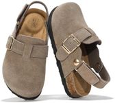 Project Cloud Clogs for Kids - Genuine Leather Kids Clogs with Cork Footbed Arch Support - Non-Slip Slippers & Sandals for Boys & Girls (BentonKids, TAUP, 11)