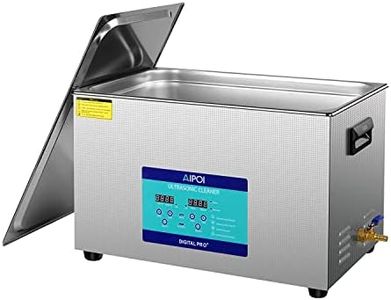 AIPOI Limpiador ultrasónico, dispositivo de limpieza ultrasónica profesional con control digital de 40 KHz, temporizador de 0 – 30 min para joyas, dentaduras postizas, gafas (30 L)