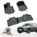 Floor Mats for Toyota RAV4 Hybrid 2019-2024: Custom Fit All Weather TPE Rubber Car Mats