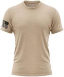 Patriot Crew Men's Fresh Crewneck American Made Graphic Tee, Patriotic, USA & Freedom Style Shirt (Sand, Large)