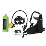 1L Scuba Diving Tank, Mini Scuba Tank Oxygen Cylinder Underwater Breathing Diving Kit with Diving Goggles Strap Bag Adapter, Support 15-20 Minutes Underwater Breathing