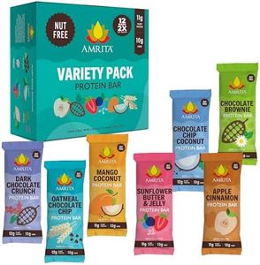 AMRITA Variety Pack (12 bars) Vegan Protein Bars | Peanut Free, Soy Free, Gluten Free Sampler Pack | High Fiber Meal Replacement Bar, Healthy Snacks | Paleo Snack, Dairy Free, Plant Based Energy Bars | No Sugar Alcohol