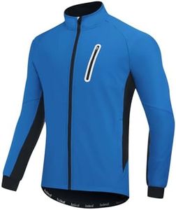 baleaf Men's Winter Cycling Jackets Water Resistant Thermal Running Softshell Jacket Warm Cold Weather Pockets Nautical Blue XL