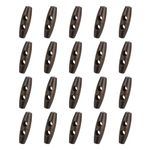 uxcell 40 Pcs Wood Sewing Toggle Buttons, 40mm/1.57" 2 Holes Olive Shape Wood Sewing Horn Toggle Buttons for DIY Coat Clothing Accessories Clothes Decorative, Brown