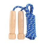 Skipping Rope Adult, Traditional Wooden Handle Jump Rope, Adjustable Rope Jumping Exercise for Men, Women and kids Home Fitness - 300CM/9.8FT