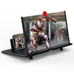 12" Screen Magnifier for Cell Phone,3D Magnifying Projector Screen Enlarger Expander for Movies, Videos, and Gaming, Foldable Phone Stand with Screen Amplifier, Gifts for Mom Dad