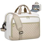 Laptop Bag 17.3 Inch Large Laptop Briefcase for Women Men Padded Travel Laptop Case Shoulder Bag Waterproof Computer Messenger Bag for Travel Business Office, Khaki & Beige